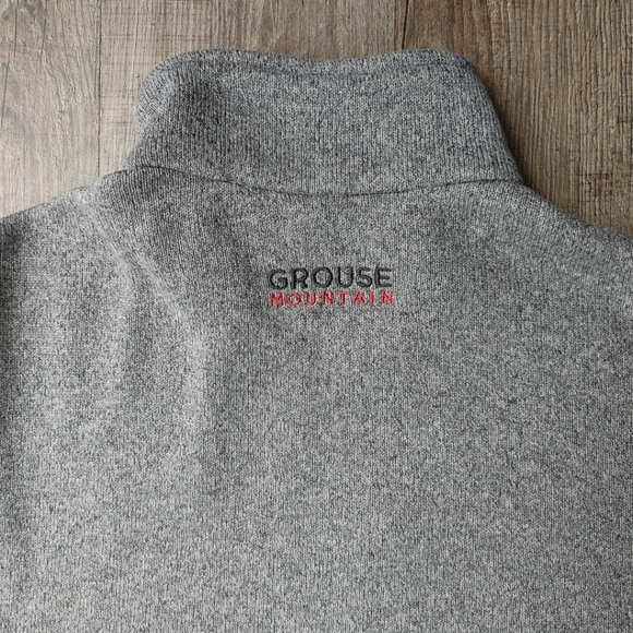 Grouse Mountain Men's Fleece Jacket Size Medium Full Zip Eco Gray Made in Canada - Picture 11 of 16